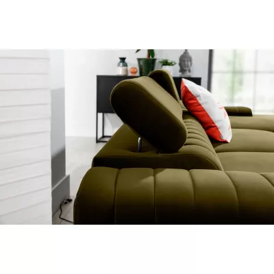 Sofagarnitur mit Stauraum SORINA – Khaki, rechte Ecke