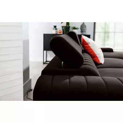 Sofagarnitur mit Stauraum SORINA – dunkelbraun, rechte Ecke