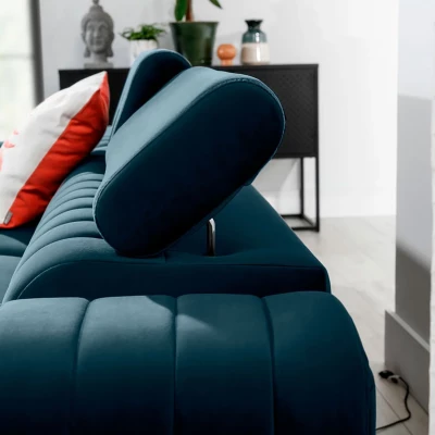 Sofagarnitur mit Stauraum SORINA – blau, linke Ecke