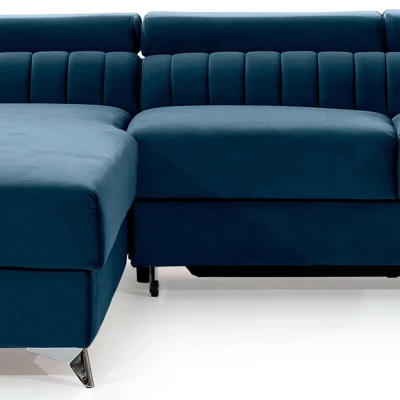 Sofagarnitur mit Stauraum SORINA – blau, linke Ecke
