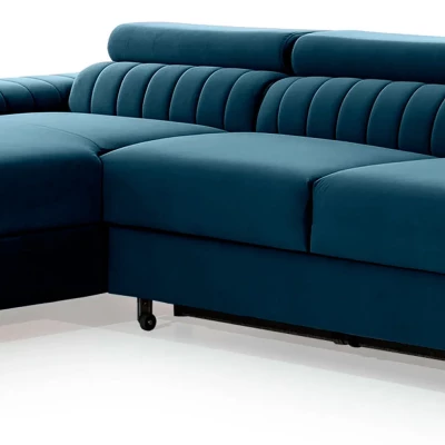 Sofagarnitur mit Stauraum SORINA – blau, linke Ecke