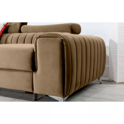 Sofagarnitur mit Stauraum SORINA – dunkelbeige, linke Ecke