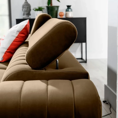 Sofagarnitur mit Stauraum SORINA – dunkelbeige, linke Ecke