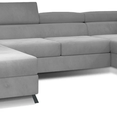 U-förmiges Sofa SAGE – hellgrau, rechte Ausführung