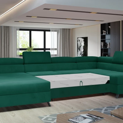 U-förmiges Sofa SAGE - grün, rechte Ausführung