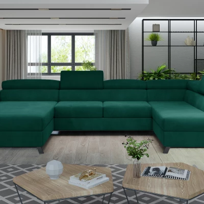 U-förmiges Sofa SAGE - grün, rechte Ausführung