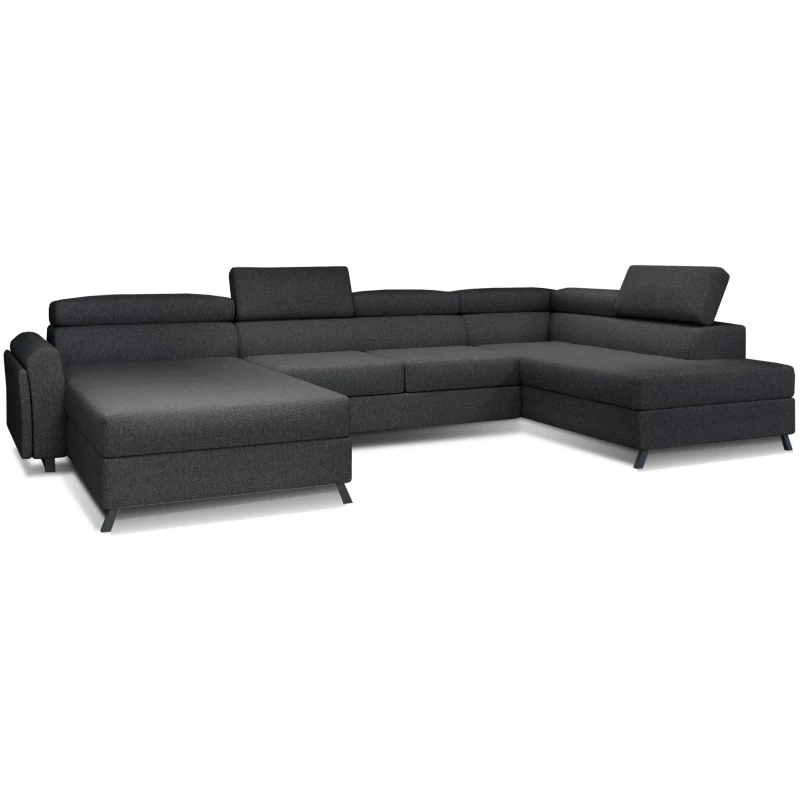 U-förmiges Sofa SAGE – Dunkelgrau, rechte Ausführung