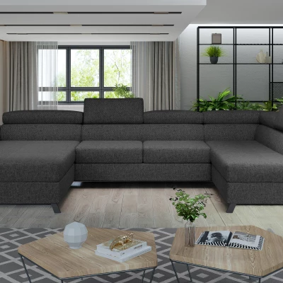 U-förmiges Sofa SAGE – Dunkelgrau, rechte Ausführung