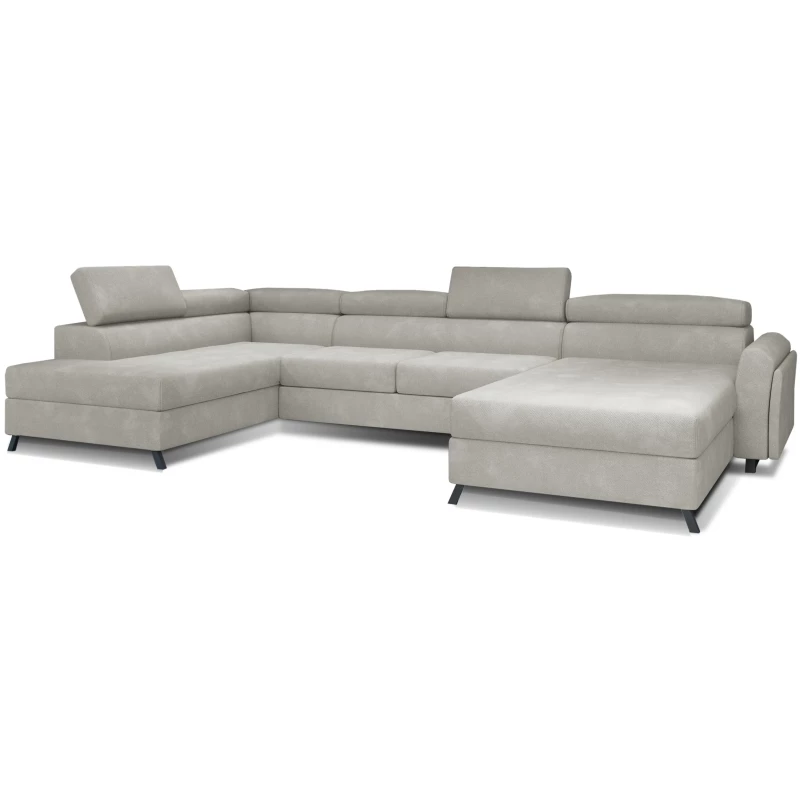U-förmiges Sofa SAGE – hellbeige, linke Ausführung