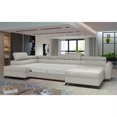 U-förmiges Sofa SAGE – hellbeige, linke Ausführung