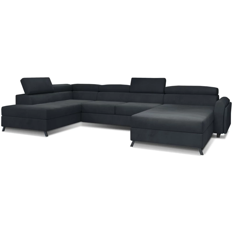 U-förmiges Sofa SAGE – Graphit, linke Ausführung