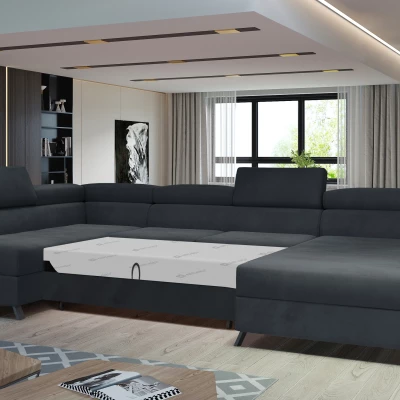U-förmiges Sofa SAGE – Graphit, linke Ausführung