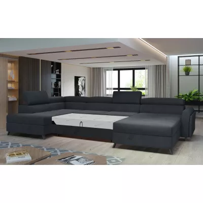 U-förmiges Sofa SAGE – Graphit, linke Ausführung