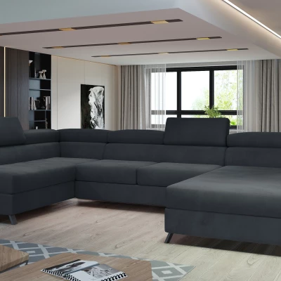 U-förmiges Sofa SAGE – Graphit, linke Ausführung