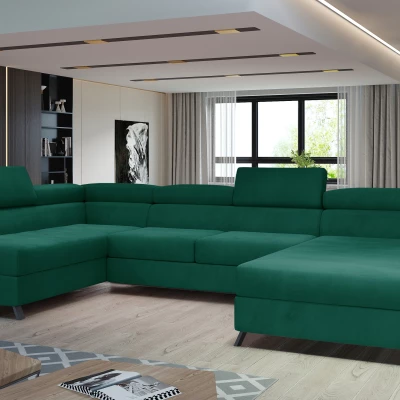 U-förmiges Sofa SAGE - grün, linke Ausführung