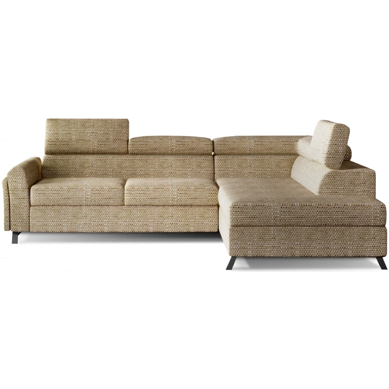 Ecksofa mit Stauraum ZIVEN – dunkelbeige, rechte Ecke
