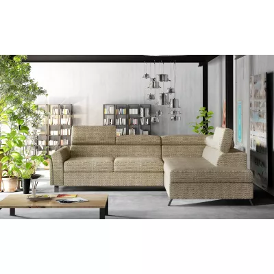 Ecksofa mit Stauraum ZIVEN – dunkelbeige, rechte Ecke