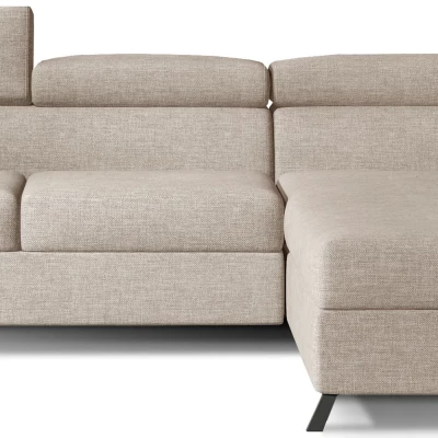 Ecksofa mit Stauraum ZIVEN – grau-beige, rechte Ecke
