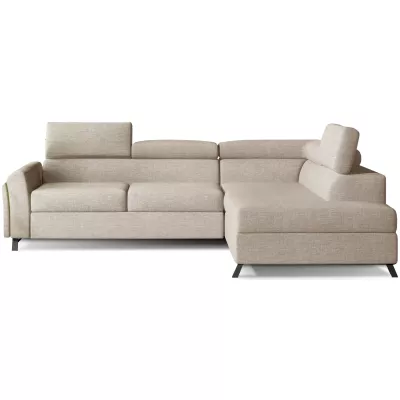 Ecksofa mit Stauraum ZIVEN – grau-beige, rechte Ecke