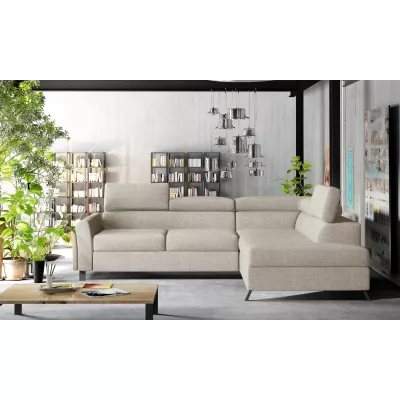 Ecksofa mit Stauraum ZIVEN – grau-beige, rechte Ecke