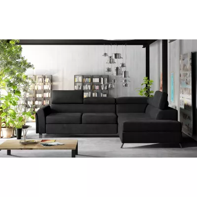 Ecksofa mit Stauraum ZIVEN – Graphit, rechte Ecke