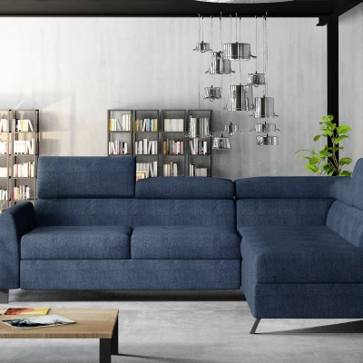 Ecksofa mit Stauraum ZIVEN - blau, rechte Ecke