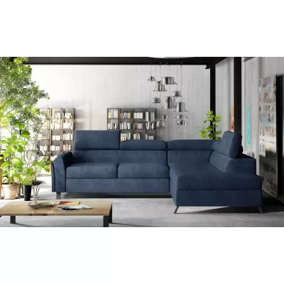 Ecksofa mit Stauraum ZIVEN - blau, rechte Ecke
