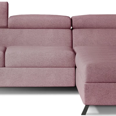 Ecksofa mit Stauraum ZIVEN – rosa, rechte Ecke