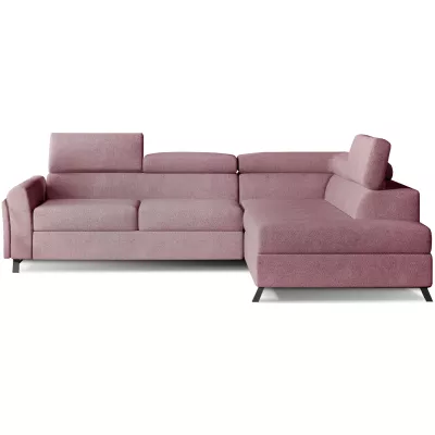 Ecksofa mit Stauraum ZIVEN – rosa, rechte Ecke
