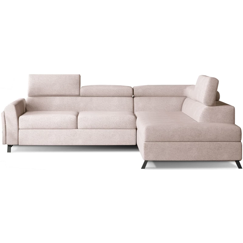 Ecksofa mit Stauraum ZIVEN – hellbeige, rechte Ecke