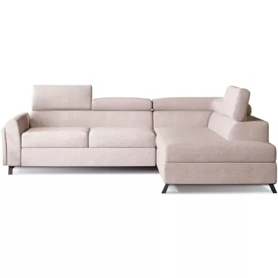 Ecksofa mit Stauraum ZIVEN – hellbeige, rechte Ecke