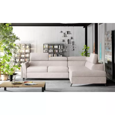 Ecksofa mit Stauraum ZIVEN – hellbeige, rechte Ecke