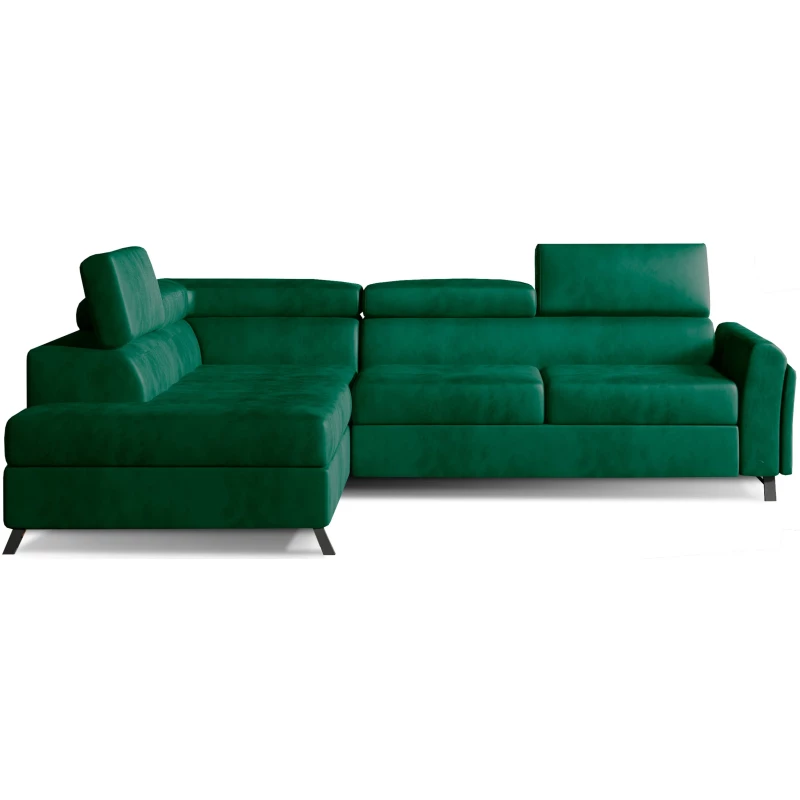 Ecksofa mit Stauraum ZIVEN - grün, linke Ecke