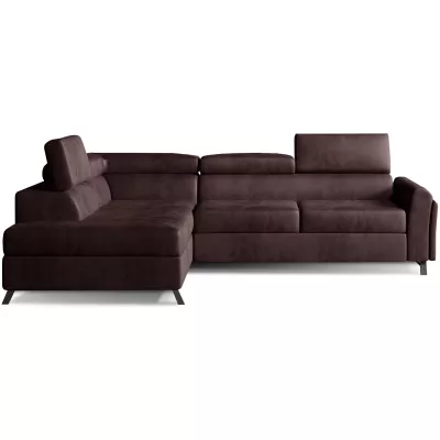Ecksofa mit Stauraum ZIVEN – Schokoladenbraun, linke Ecke
