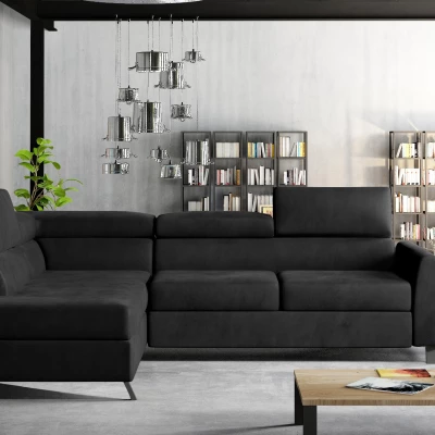 Ecksofa mit Stauraum ZIVEN – Graphit, linke Ecke