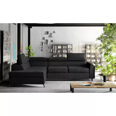 Ecksofa mit Stauraum ZIVEN – Graphit, linke Ecke