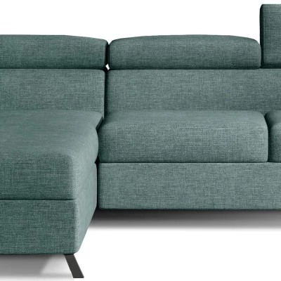 Ecksofa mit Stauraum ZIVEN – blaugrau, linke Ecke