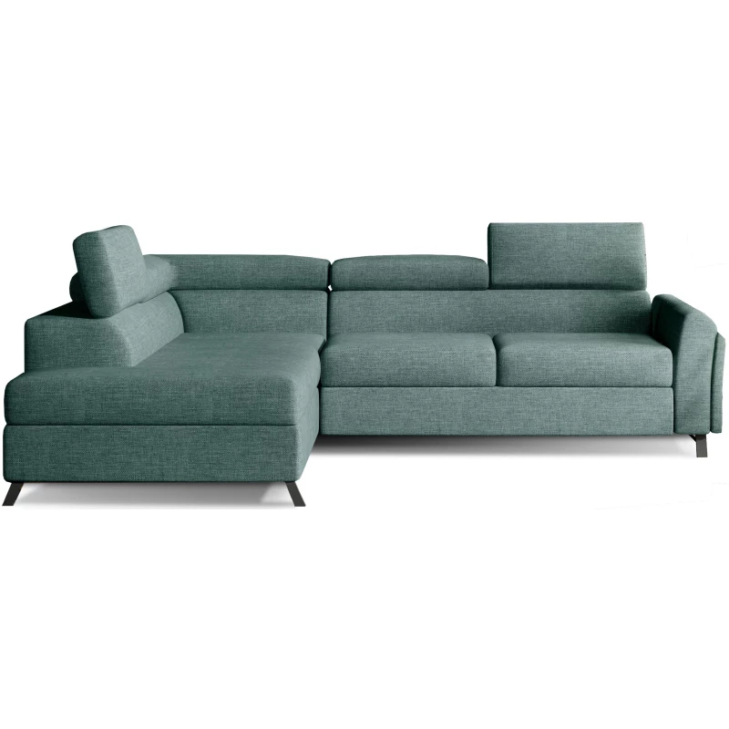Ecksofa mit Stauraum ZIVEN – blaugrau, linke Ecke