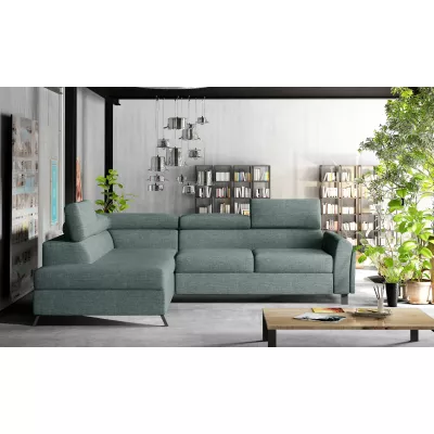 Ecksofa mit Stauraum ZIVEN – blaugrau, linke Ecke