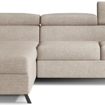 Ecksofa mit Stauraum ZIVEN – grau-beige, linke Ecke