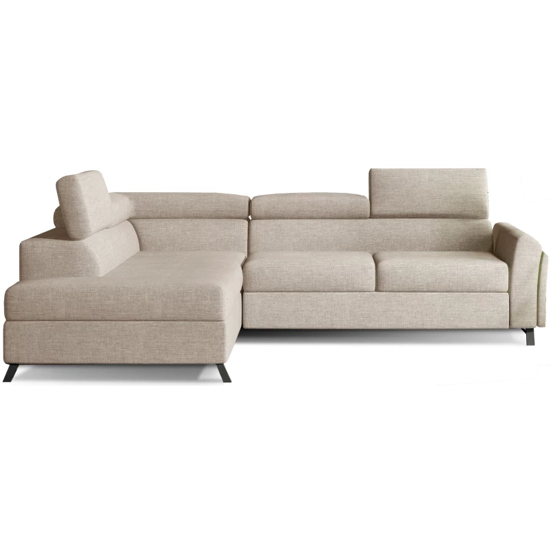 Ecksofa mit Stauraum ZIVEN – grau-beige, linke Ecke