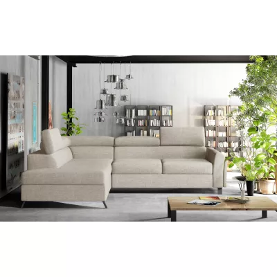Ecksofa mit Stauraum ZIVEN – grau-beige, linke Ecke