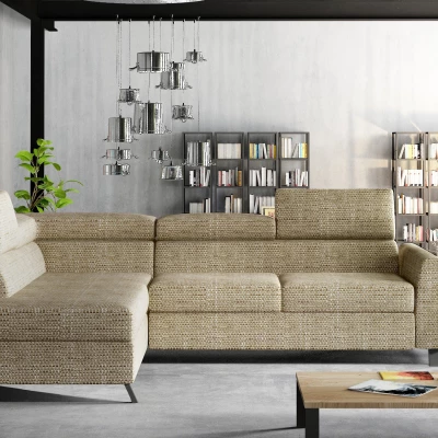 Ecksofa mit Stauraum ZIVEN – dunkelbeige, linke Ecke