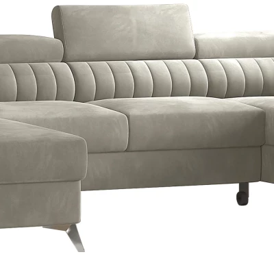 Großes U-förmiges Sofa SANTINO – beige, echtes Design
