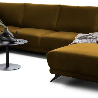 ALARION U-förmiges Schlafsofa - Senfgelb