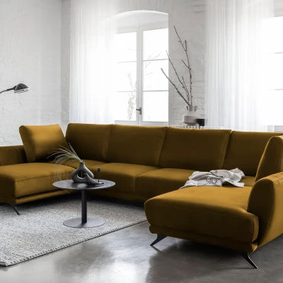 ALARION U-förmiges Schlafsofa - Senfgelb