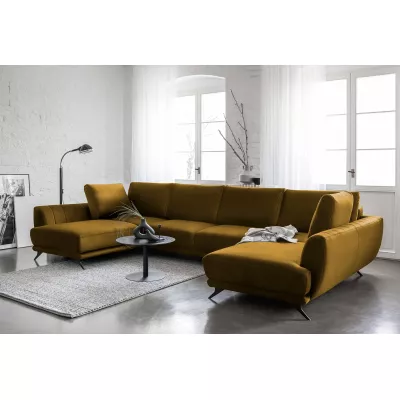 ALARION U-förmiges Schlafsofa - Senfgelb