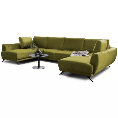 ALARION U-förmiges Schlafsofa – Hellgrün