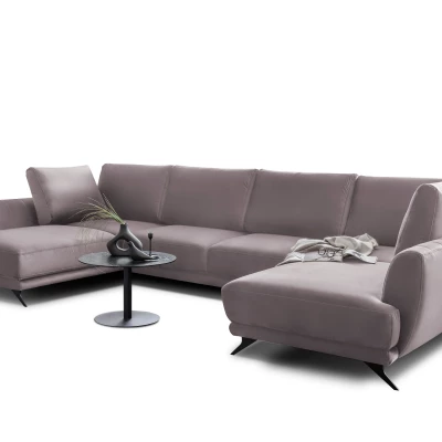 ALARION U-förmiges Schlafsofa – Hellrosa