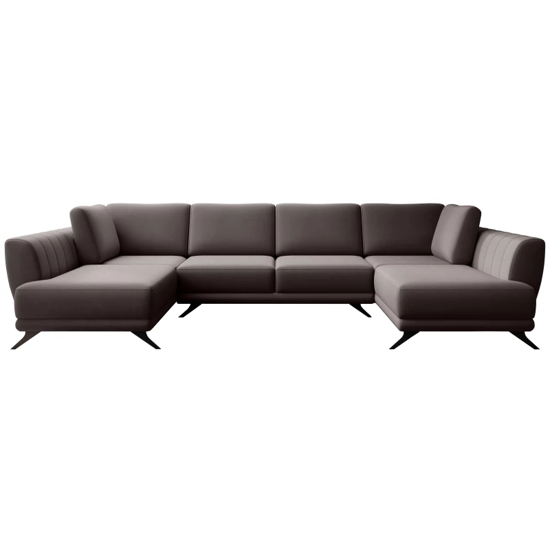 ALARION U-förmiges Schlafsofa – hellbraun